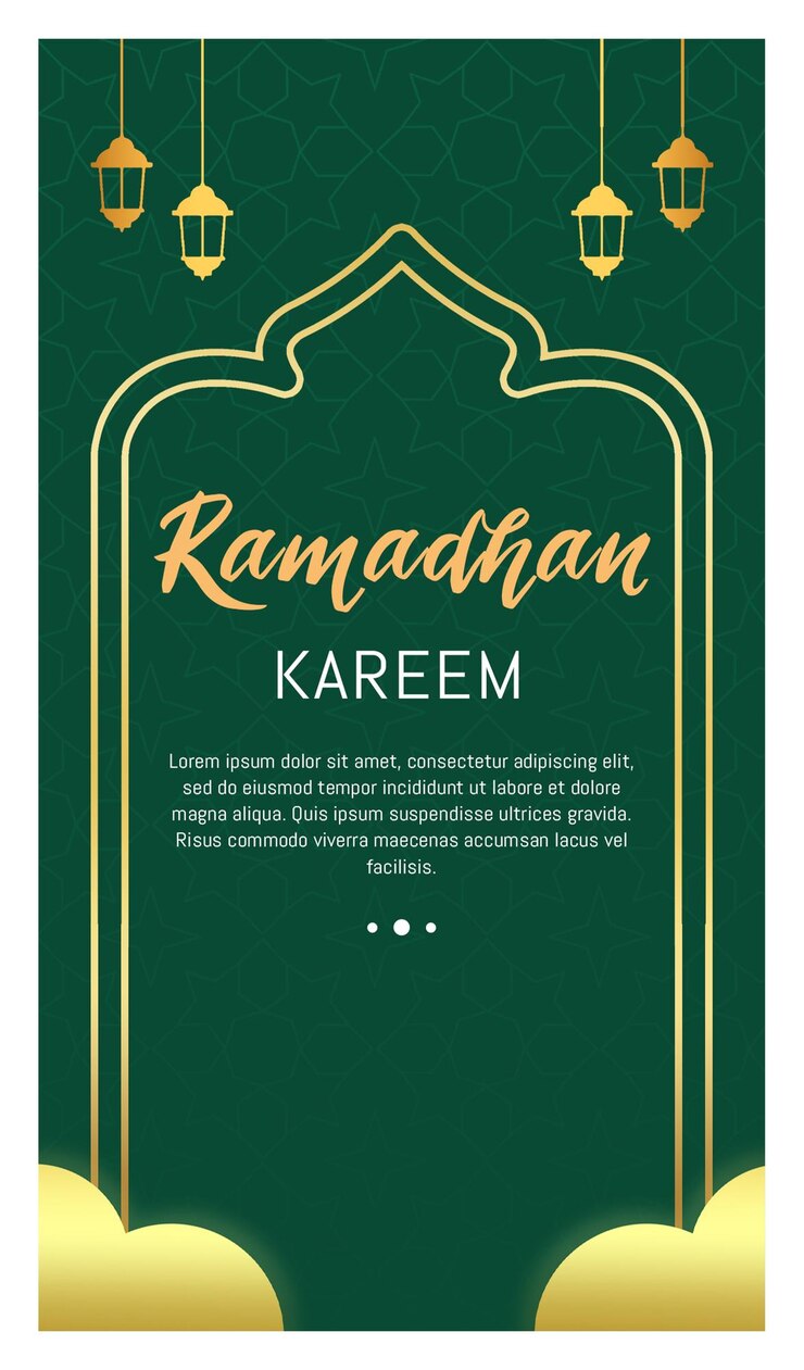 PSD um cartão verde com um fundo verde e as palavras ramadan.