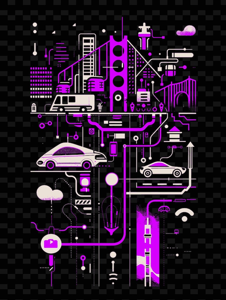 PSD um cartaz colorido com a palavra "carro" citado