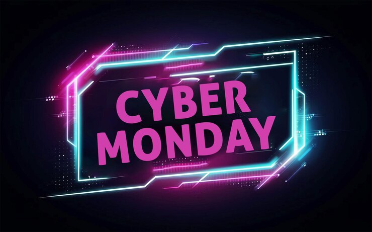 PSD um cartaz com uma mensagem de cyber monday