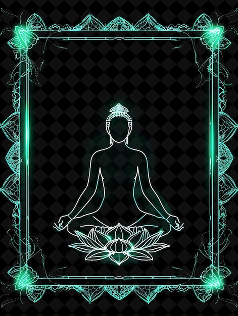 PSD um cartaz com uma silhueta de uma mulher meditando