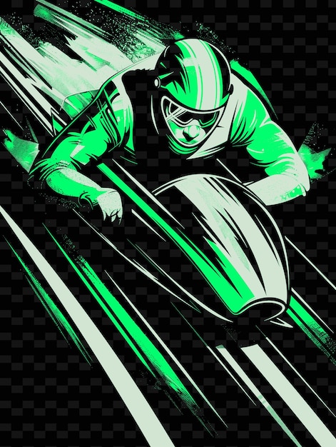 PSD um cartaz de um esquiador com cores verdes e pretas