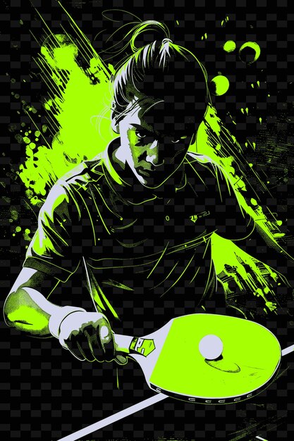 PSD um cartaz de um homem jogando tênis com um fundo verde