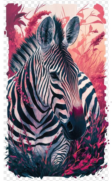 PSD um cartaz de uma zebra que tem as palavras 