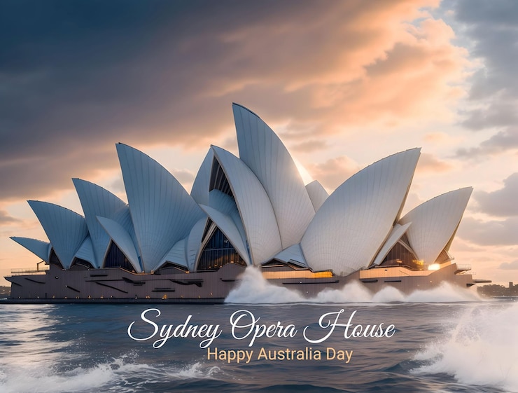 PSD um cartaz para a casa aberta de sydney com as palavras casa aberta internacional na parte inferior
