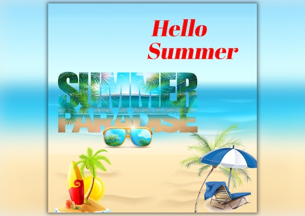 um cartaz para a estação de verão de verão