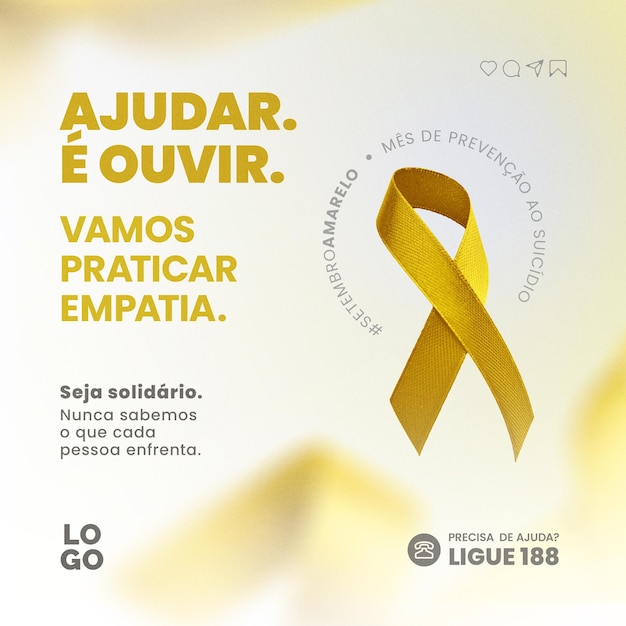 PSD um cartaz para o anúncio dos anunciantes setembro amarelo