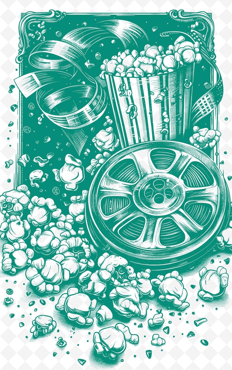 PSD um cartaz para o cinema mostra um copo de água e um copo