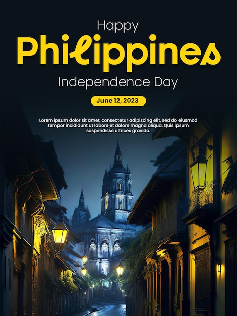 PSD um cartaz para o dia da independência das filipinas