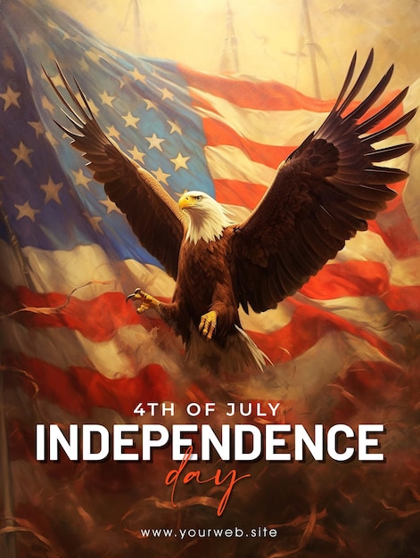 PSD um cartaz para o dia da independência de 4 de julho