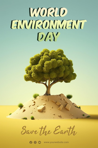PSD um cartaz para o dia do meio ambiente