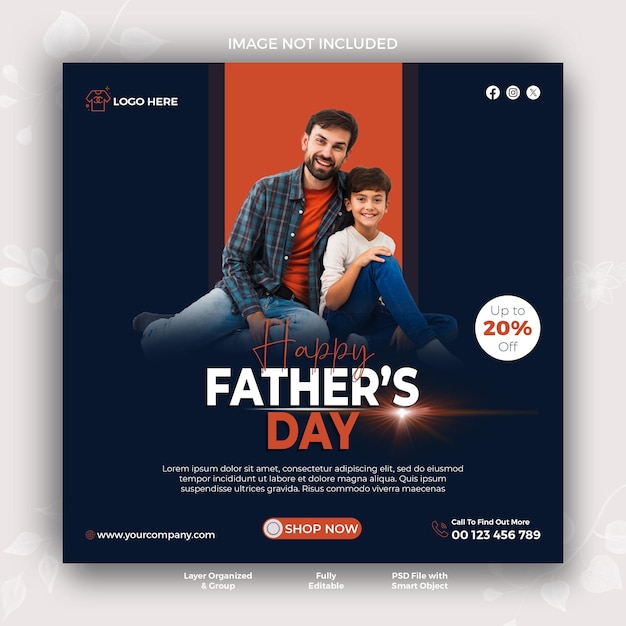 Um cartaz para o Dia dos Pais é mostrado nas redes sociais.