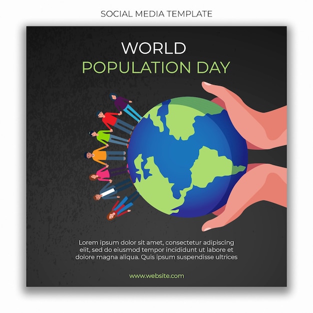PSD um cartaz para o dia mundial da população com um globo nele