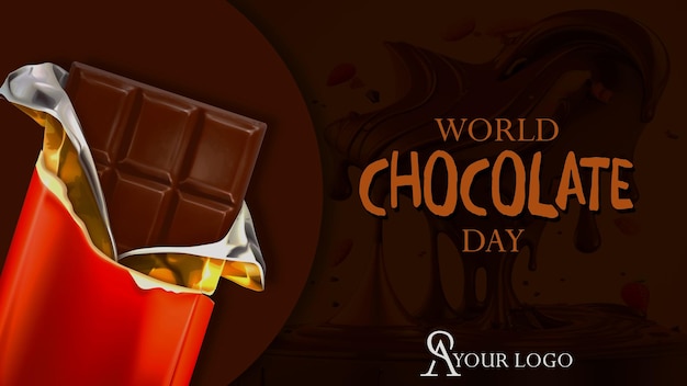 PSD um cartaz para o dia mundial do chocolate