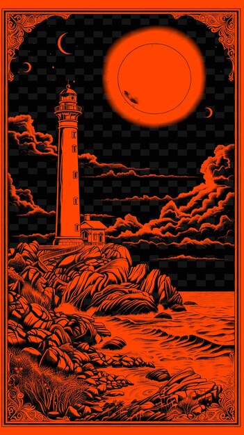 Um cartaz para o farol mostra um farol e um farol