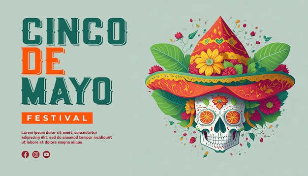 Um cartaz para o festival cinco de maio