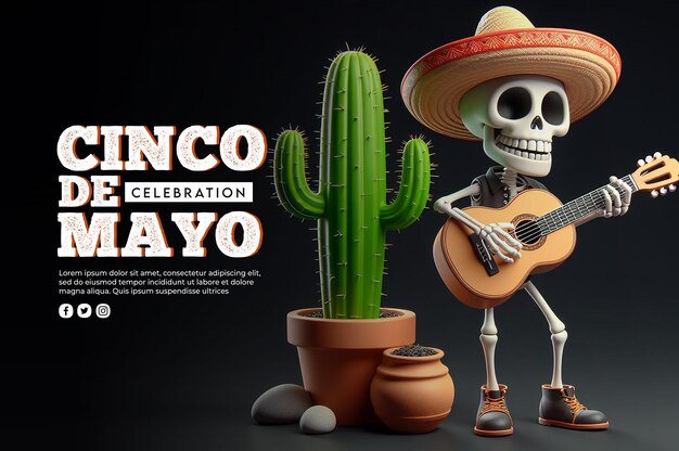 PSD um cartaz para o festival cinco de mayo