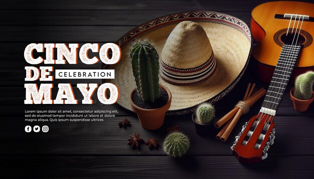 PSD um cartaz para o festival cinco de mayo