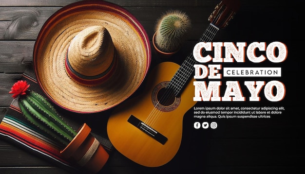 PSD um cartaz para o festival cinco de mayo