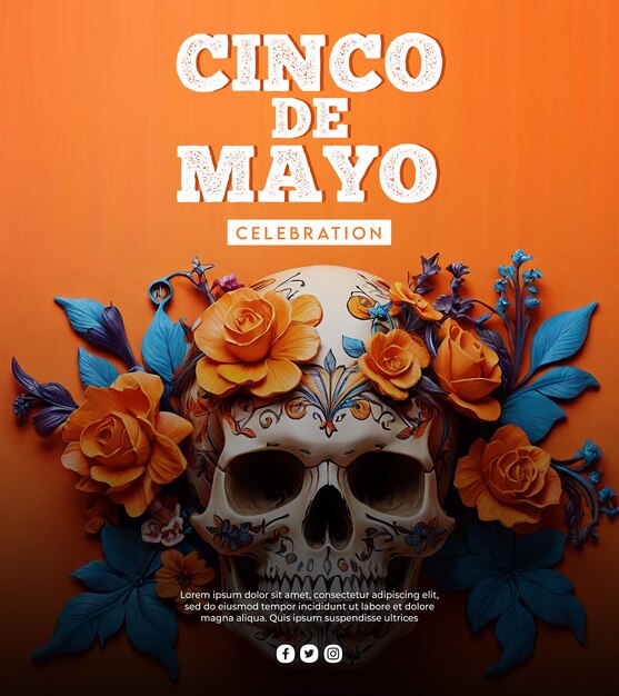 PSD um cartaz para o festival cinco de mayo