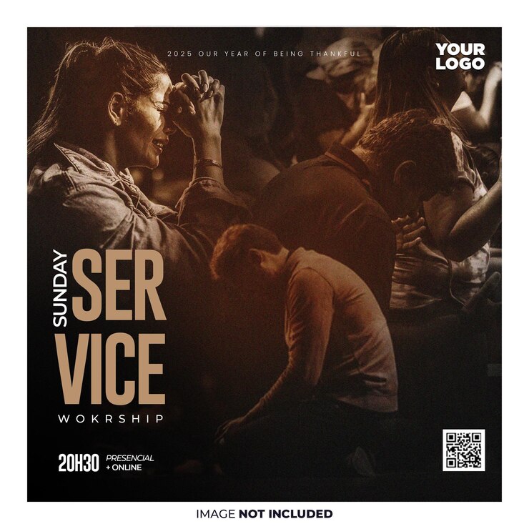 PSD um cartaz para o serviço de domingo