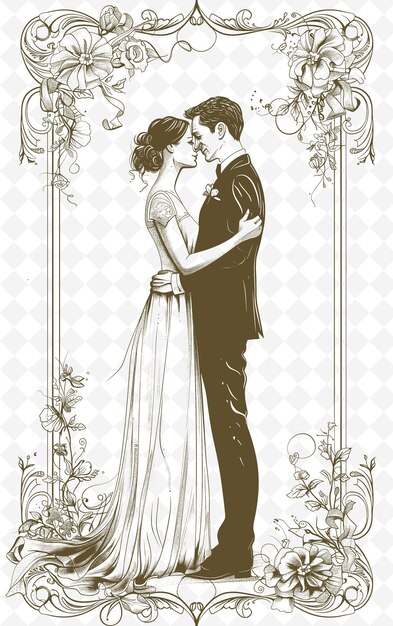 PSD um cartaz para um casamento chamado a noiva e o noivo