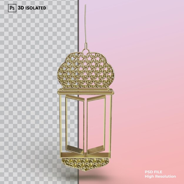 PSD um cartaz para um evento islâmico com uma lâmpada pendurada no topo.