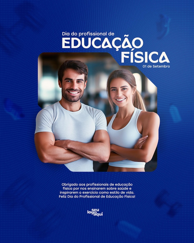 PSD um cartaz para um homem e uma mulher com os braços cruzados