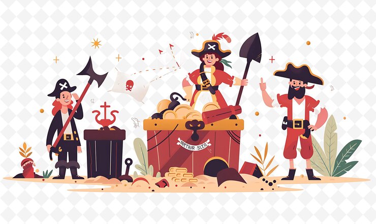 PSD um cartaz para um pirata com um pirata nele.