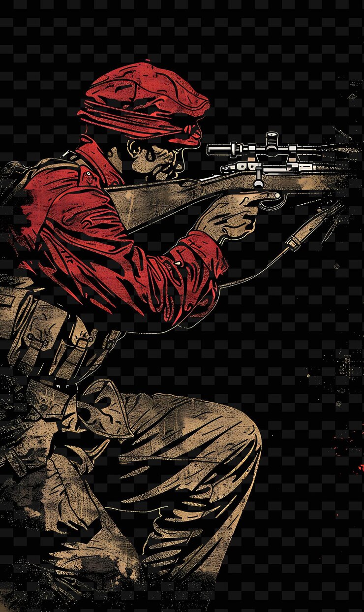 PSD um cartaz para um soldado com uma arma na mão