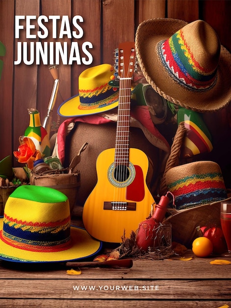 PSD um cartaz para uma celebração da festa junina