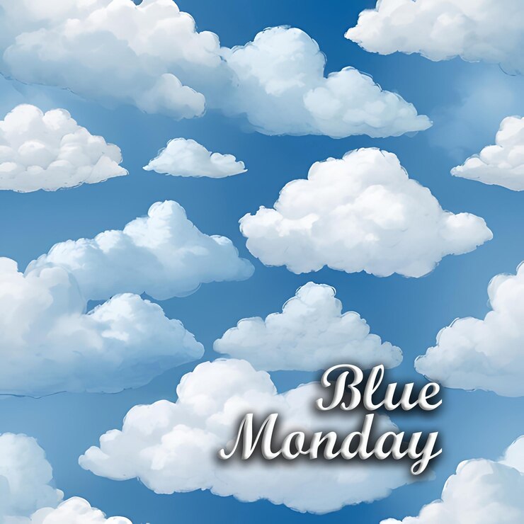 PSD um cartaz que diz " blue monday "
