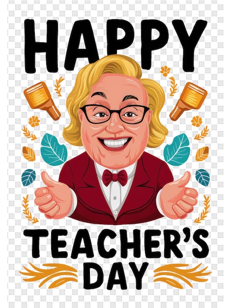 PSD um cartaz que diz feliz dia dos professores