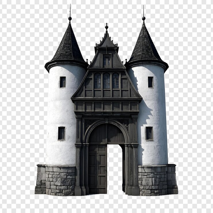 PSD um castelo com um castelo nele.