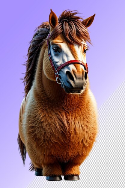 Um cavalo com uma brida na cabeça é mostrado