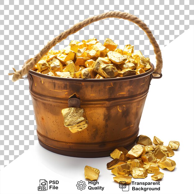 PSD um cesto de barras de ouro com um cesto de barras de ouro