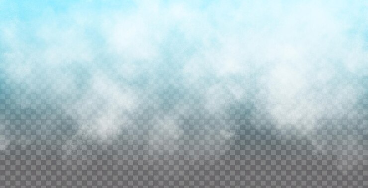 PSD um céu azul com nuvens brancas isloated no fundo transparente