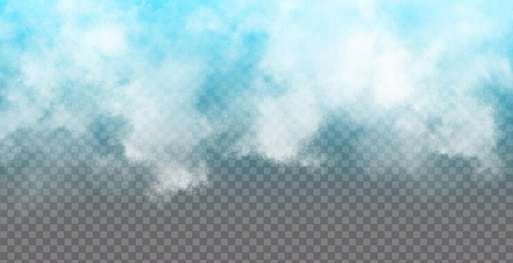 PSD um céu azul com nuvens brancas isloated no fundo transparente