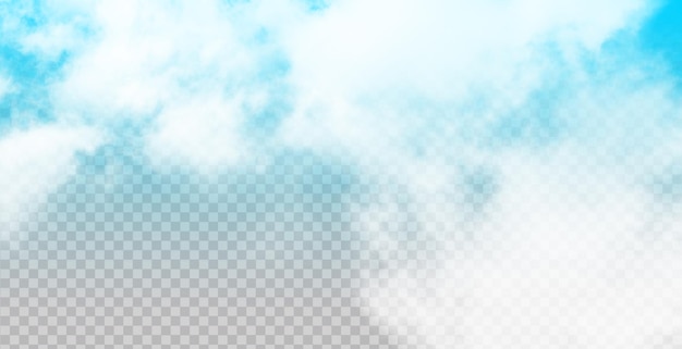 Um céu azul com nuvens brancas isloated no fundo transparente