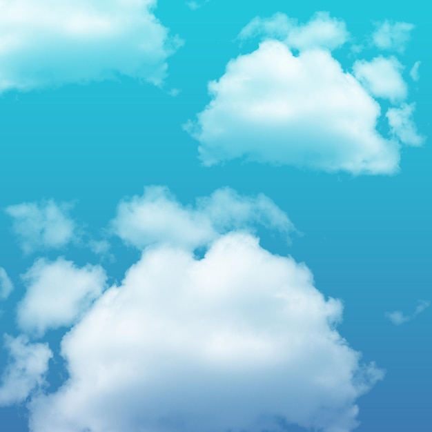 Um céu azul com nuvens e um céu azul com as palavras nuvens