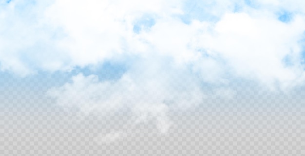 Um céu azul nublado isolado em fundo transparente