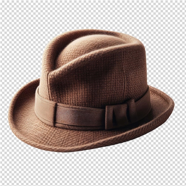 Um chapéu castanho com uma faixa castanha nele