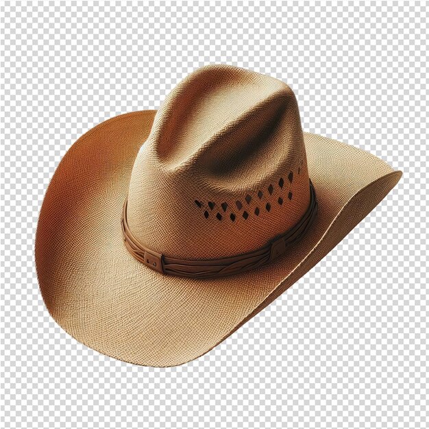 PSD um chapéu de cowboy marrom com uma banda marrom nele