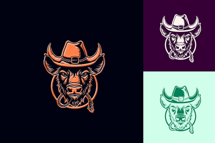 PSD um chapéu de cowgirl e um logotipo de cowgird com um chapéu cowgirl