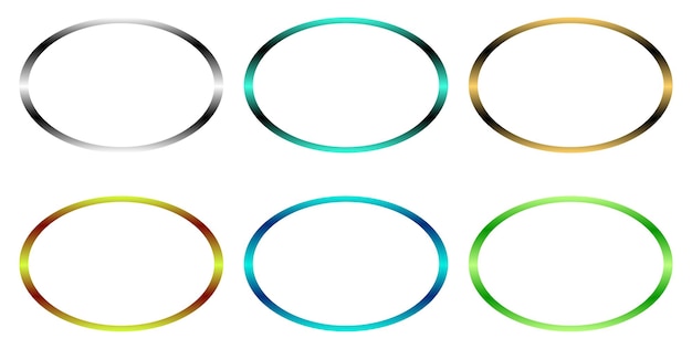 um círculo de círculos coloridos de arco-íris com uma borda verde e azul