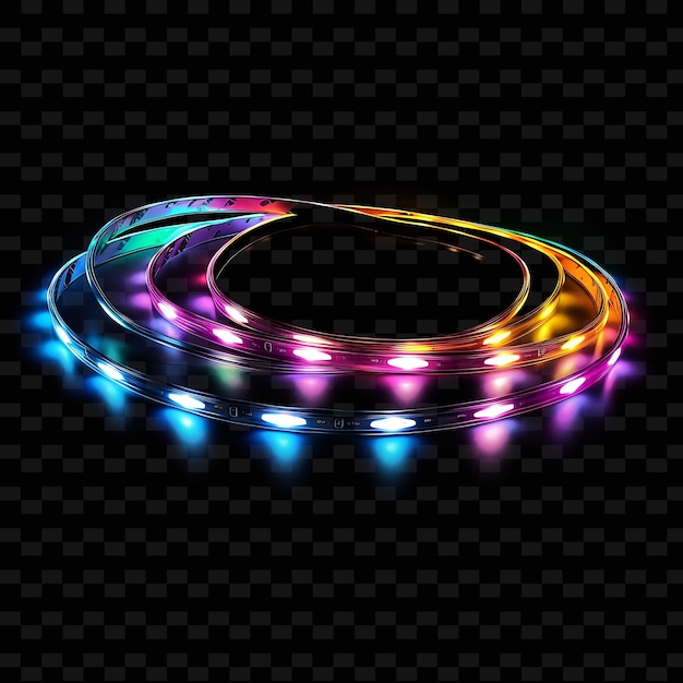 PSD um círculo de luzes coloridas com um círculo de luz em torno dele