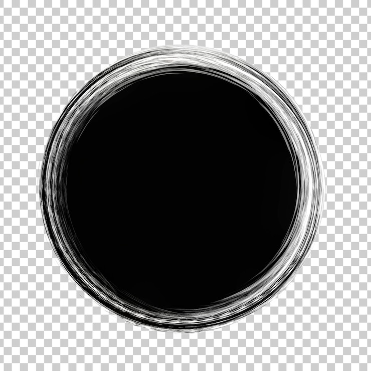 PSD um círculo preto redondo isolado sobre um fundo transparente