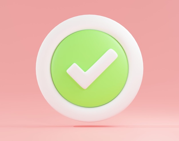 Um círculo verde com um ícone de carrapato em um fundo rosa.