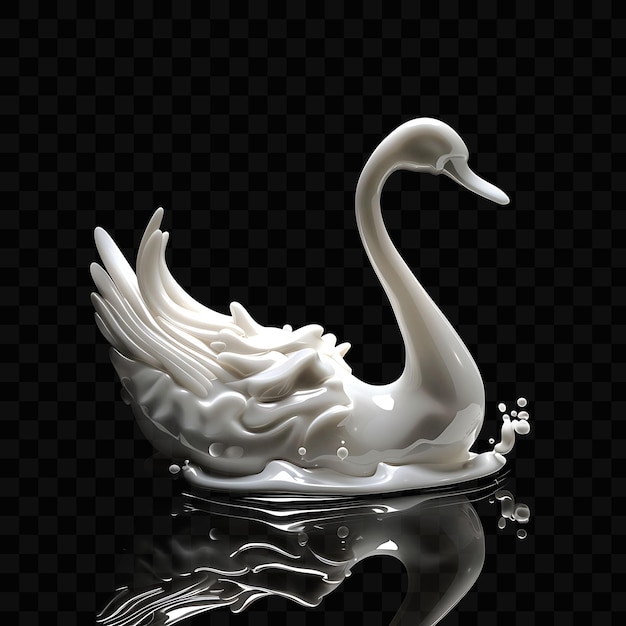 PSD um cisne é refletido na água com um reflexo dele