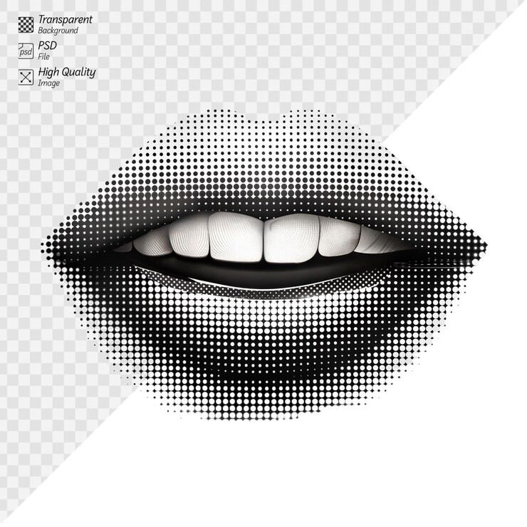 PSD um close de uma boca de mulher com um sorriso