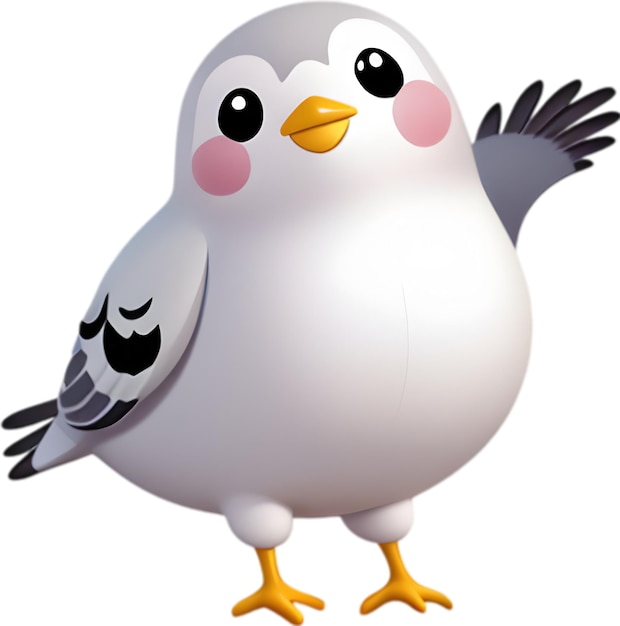 PSD um close-up de um bonito pombo de desenho animado icon